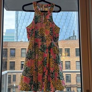 Draper James Pink and Yellow Pineapple Dress